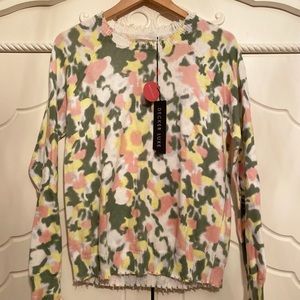 decker mixology multi colored frayed sweater